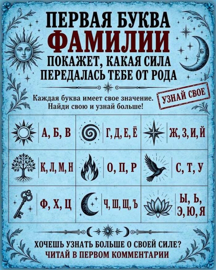 Символическое значение первой буквы фамилии